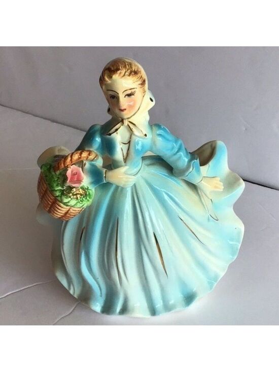 Vintage Other - Vintage Lady in blue planter